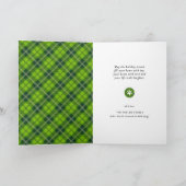 JOY Paws Gold | Pet Lovers Festive Tartan Pset Feestdagen Kaart (Binnen)