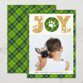 JOY Paws Gold | Pet Lovers Festive Tartan Pset Feestdagenkaart (Voorkant / Achterkant)