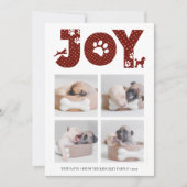 JOY Paws Gold | Pet Lovers Four Photo Collage Feestdagenkaart (Voorkant)