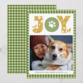 JOY Paws Gold | Pet Lovers Green Buffalo Play Feestdagenkaart (Voorkant / Achterkant)