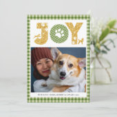 JOY Paws Gold | Pet Lovers Green Buffalo Play Feestdagenkaart (Staand voorkant)