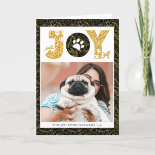 JOY Paws Gold   Pet Lovers Pine Bough Gold Feestdagen Kaart