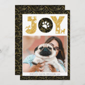 JOY Paws Gold | Pet Lovers Pine Bough Gold Feestdagenkaart (Voorkant / Achterkant)