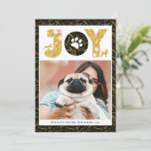 JOY Paws Gold | Pet Lovers Pine Bough Gold Feestdagenkaart (Staand voorkant)