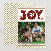 JOY Paws Gold | Pet Lovers Red Gold Dot Feestdagenkaart (Voorkant / Achterkant)