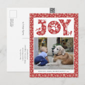 JOY Paws Gold | Pet Lovers Snowflakes in rood Feestdagenkaart (Voorkant / Achterkant)
