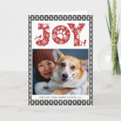 JOY Paws | Pet Lovers Snowflakes in de rode pine-b Feestdagen Kaart (Voorkant)