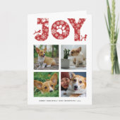 JOY Paws Snowflake | Pet Lover Vier Fotocollage Feestdagen Kaart (Voorkant)