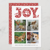 JOY Paws Snowflake | Pet Lover Vier Fotocollage Feestdagenkaart (Voorkant / Achterkant)