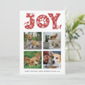 JOY Paws Snowflake | Pet Lover Vier Fotocollage Feestdagenkaart (Staand voorkant)