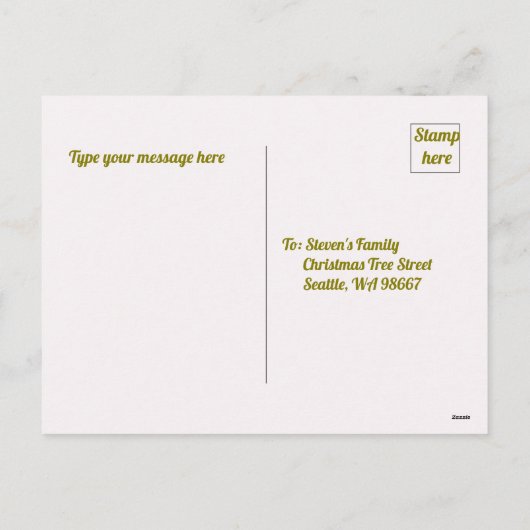 Joy Peace and Love Christmas Tree Kaart (Achterkant)