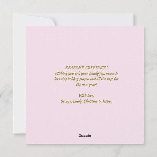 Joy Peace and Love Christmas Tree Kaart (Achterkant)