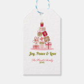 Joy Peace and Love Christmas Tree Kaart Cadeaulabel (Voorkant)