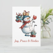 Joy, Peace & Birdies Feestdagenkaart (Staand voorkant)