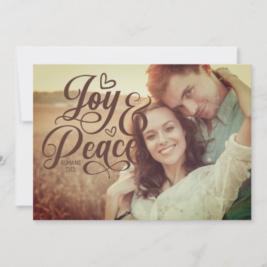 Joy Peace Christelijke Bijbel Verse kerstfoto (Voorkant)