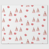 Joy Peace en Love Christmas Tree Modern Pattern Cadeaupapier (Vlak)
