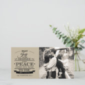 JOY PEACE-fotokaart voor kerstkerstfeestjes Feestdagenkaart (Staand voorkant)