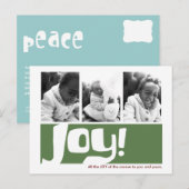 Joy & Peace Holiday 3 Photo Triptych Feestdagenkaart (Voorkant / Achterkant)