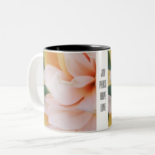 Joy Peace Hope Love Floral Mok (Voorkant links)