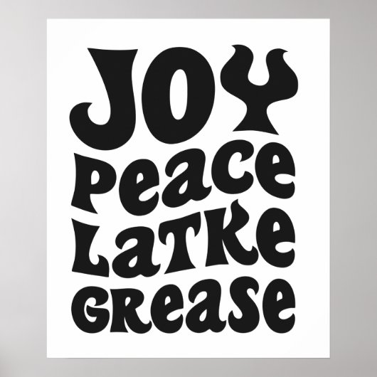 Joy Peace Latkes Grease Funny Jewish Hanukkah Gift Poster (Voorkant)