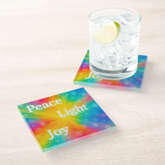 Joy Peace Light Glazen Onderzetter (Schuin)