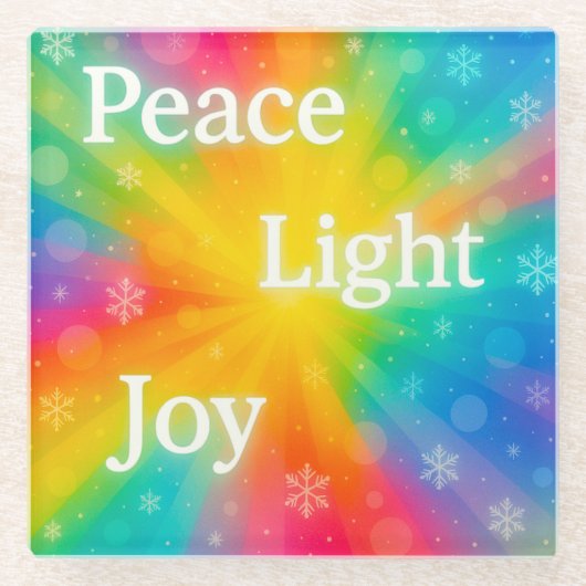 Joy Peace Light Glazen Onderzetter (Voorkant)
