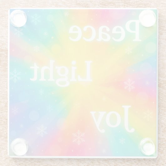 Joy Peace Light Glazen Onderzetter (Achterkant)