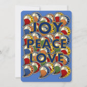 "Joy Peace Love 1" African Wax Print Holiday Kaart (Voorkant)