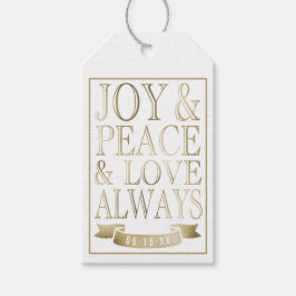 Joy & Peace & Love Altijd | Folie "Gold Faux" Cadeaulabel