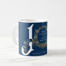 Joy Peace Love Blue Gold Zakelijk Kerstcadeau
