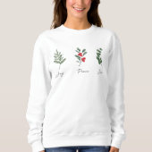 Joy Peace Love Botanische Winter Sweatshirt (Voorkant)