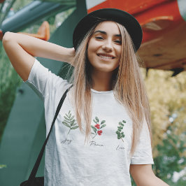 Joy Peace Love Botanische Winter T-shirt