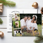 Joy Peace Love Calligrafie Foto Collage Gold Folie Feestdagen Briefkaart<br><div class="desc">Verstuur speciale vakantiewensen met dit feestelijke briefkaart met "Joy" in een handgeschreven typografie letterlijk in echte gouden folie - samen met vier van uw favoriete foto's omringd door een gouden folie grens. Voeg gemakkelijk uw eigen getypte vakantiegroet aan de achterkant toe of schrap de nota om ruimte voor een handgeschreven...</div>