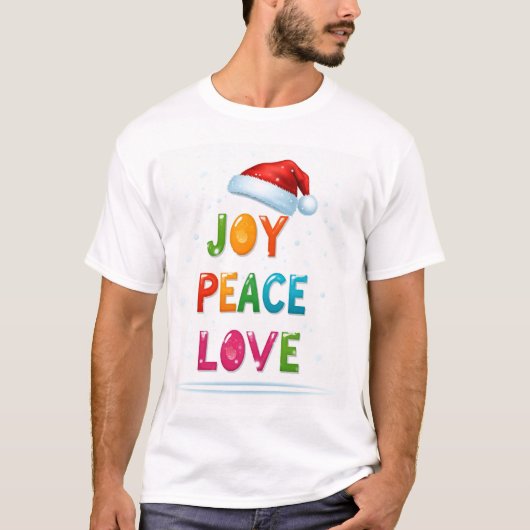Joy, Peace, Love Christmas Mannen T-Shirt (Voorkant)