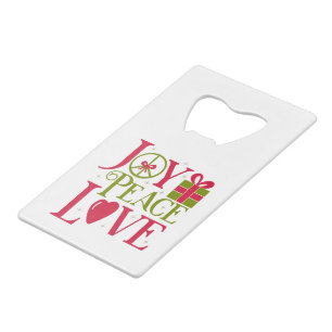 Joy Peace Love Credit Kaart Bottle Open Creditkaart Flessenopener