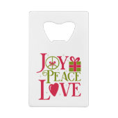 Joy Peace Love Credit Kaart Bottle Open Creditkaart Flessenopener (Achterkant)