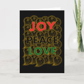 Joy Peace Love - Custom Colors & Message Kaart (Voorkant)