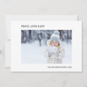 Joy Peace Love Foto Kerstmis Kaart (Voorkant)