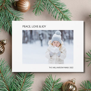 Joy Peace Love Foto Kerstmis Kaart