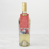 Joy Peace Love Holiday Cheer kerstfoto Flessenhanger (Op fles)