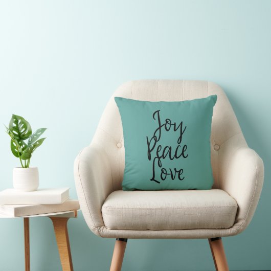 Joy Peace Love Inspirerend Quote Kussen (Stoel)