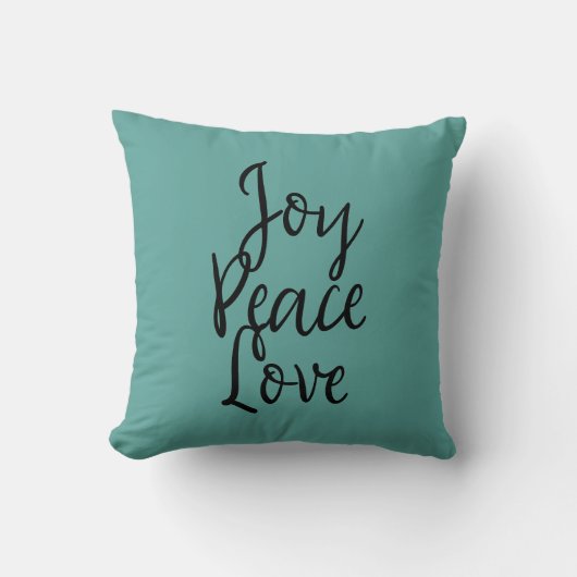 Joy Peace Love Inspirerend Quote Kussen (Voorkant)