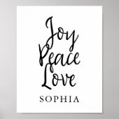 Joy Peace Love Inspirerend Quote Poster (Voorkant)