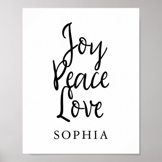 Joy Peace Love Inspirerend Quote Poster (Voorkant)