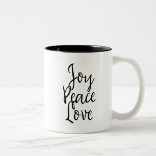 Joy Peace Love Inspirerend Tweekleurige Koffiemok