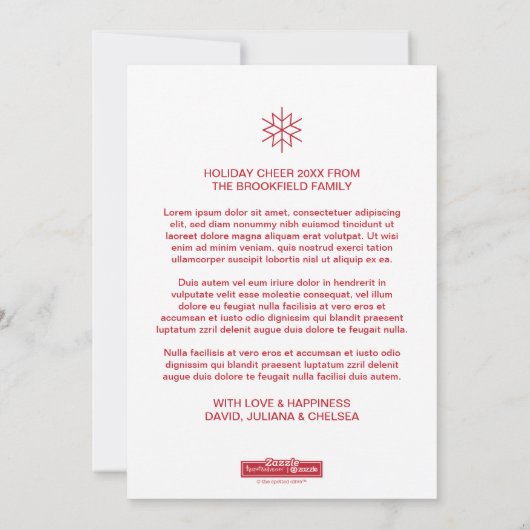 Joy Peace & Love kerstbrief Foto Flat Kaart (Achterkant)