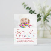 Joy Peace & Love-kerstBriefkaart Feestdagenkaart (Staand voorkant)