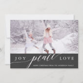 Joy Peace Love Kerstfeestay Fotokaart Feestdagenkaart (Voorkant)
