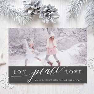 Joy Peace Love Kerstfeestay Fotokaart Feestdagenkaart