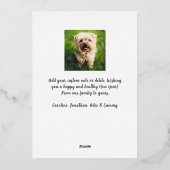 Joy Peace Love-kerstkalligrafie 2 Foto's Gold Folie Uitnodiging (Achterkant)